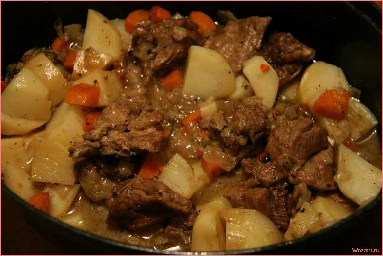 (жаркое, кастрюле, вкусное, сытное, блюдо) Жаркое в кастрюле — вкусное и сытное блюдо для всей семьи