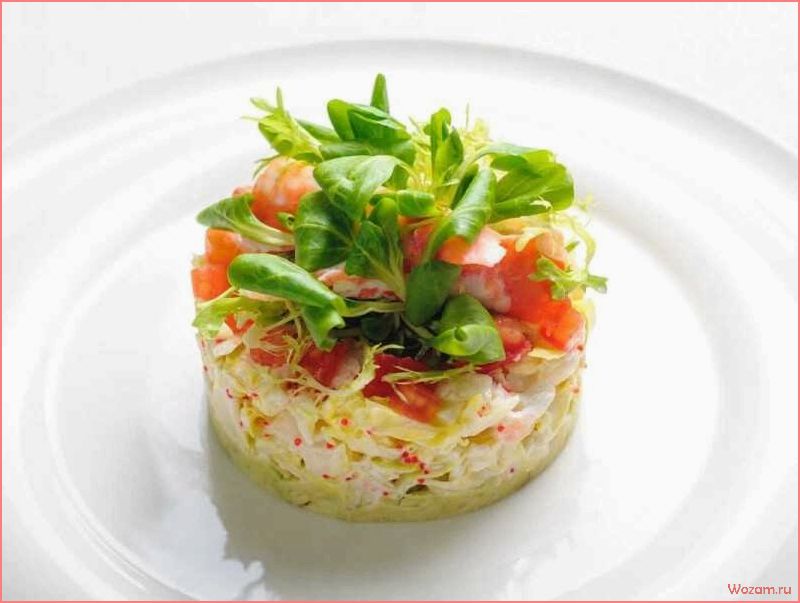 (салат, крабами, вкусный, полезный, рецепт) Салат с крабами — вкусный и полезный рецепт для всей семьи