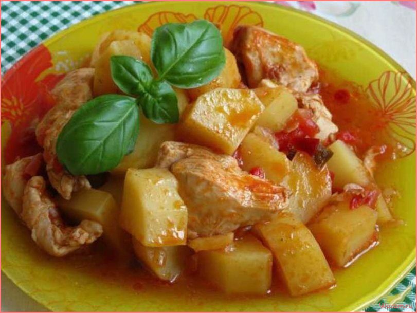 (тушеная, курица, картофелем, мультиварке, простой) Тушеная курица с картофелем в мультиварке — простой и вкусный рецепт для быстрого приготовления