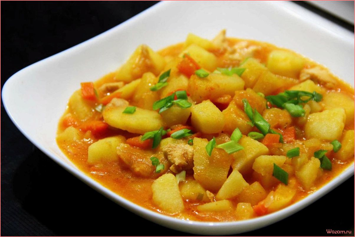 (тушеная, курица, картофелем, мультиварке, простой) Тушеная курица с картофелем в мультиварке — простой и вкусный рецепт для быстрого приготовления