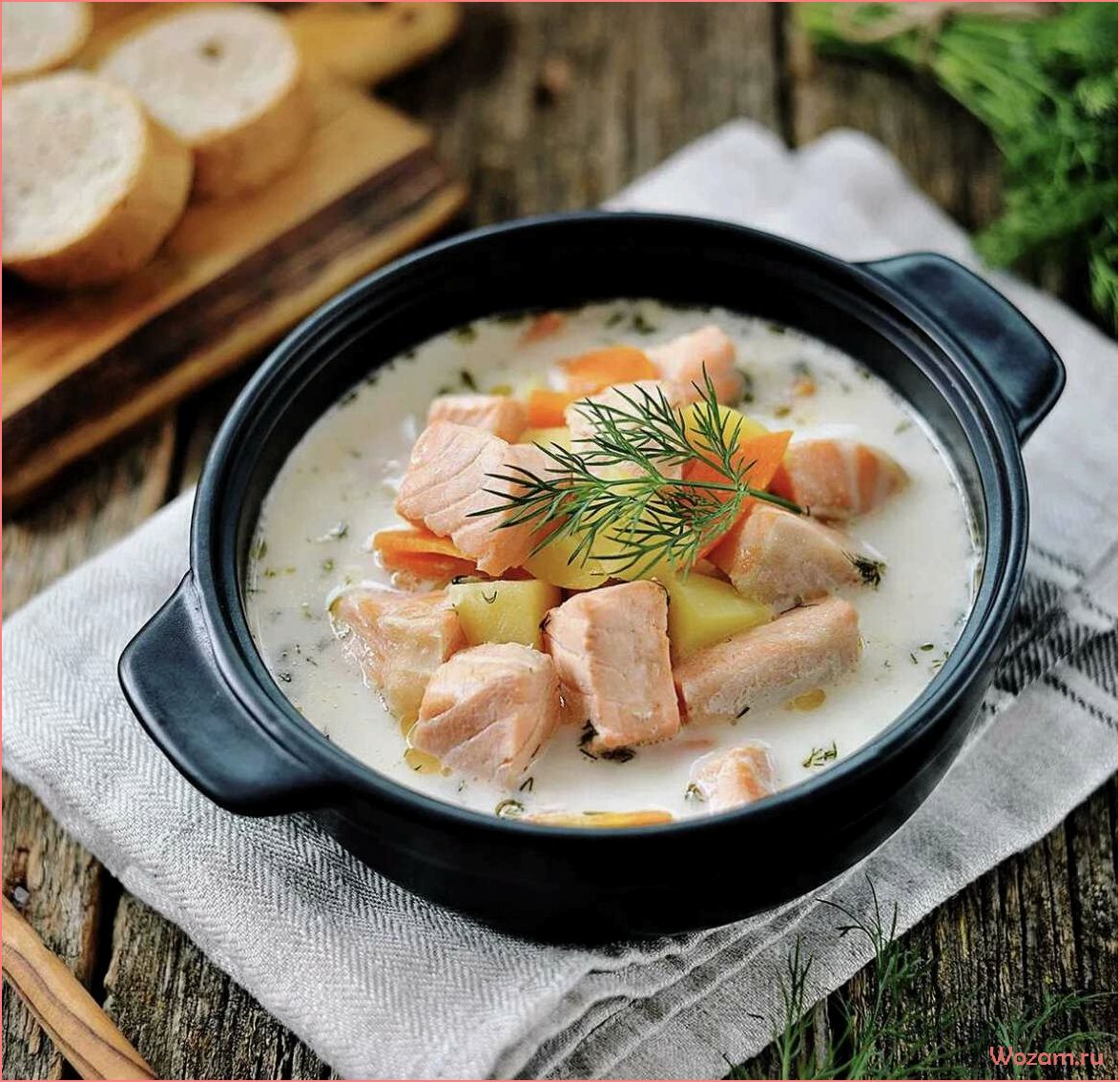 (семгой, вкусный, питательный, рецепт, блюда) Уха с семгой — вкусный и питательный рецепт блюда для всей семьи